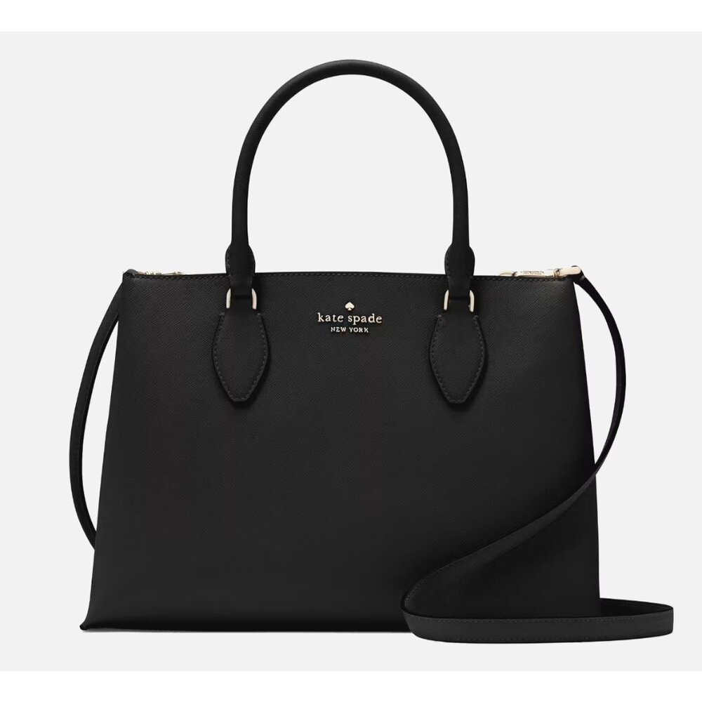 New Kate Spade Rae Medium Satchel Saffiano Black